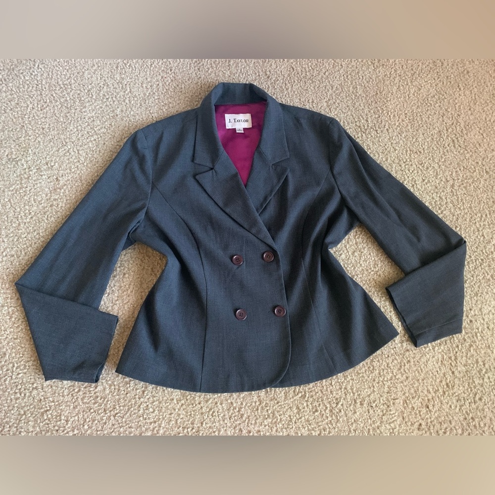 J Taylor Women’s Gray Blazer Size 18